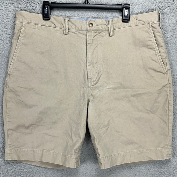 Polo Ralph Lauren Mens Khakis Shorts 38 Tan Stretch Classic Fit Casual Pockets